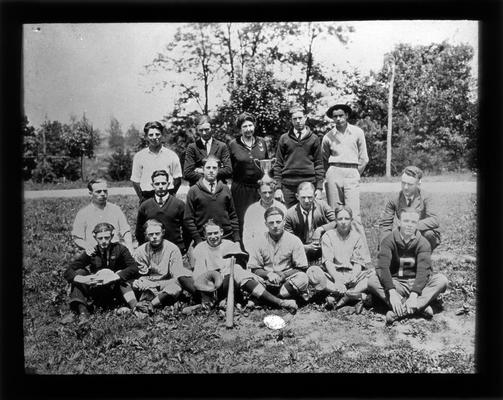 Picadome baseball players with Miss Margaret McCubbing, principle and coach