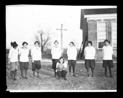 Athens girls' basketball team. Mabel Gentry Dulin, captain, later served on the Fayette County Board of Education