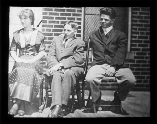 Picadome students, who in 1916, were in the first class to graduate from a four-year high school in Fayette County: Zelma Haynes, George Jelly, and Sam Cole