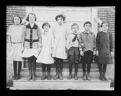 Group portrait of the Athens School Chorus, 1924, with Miss Kinnaird Hart, teacher