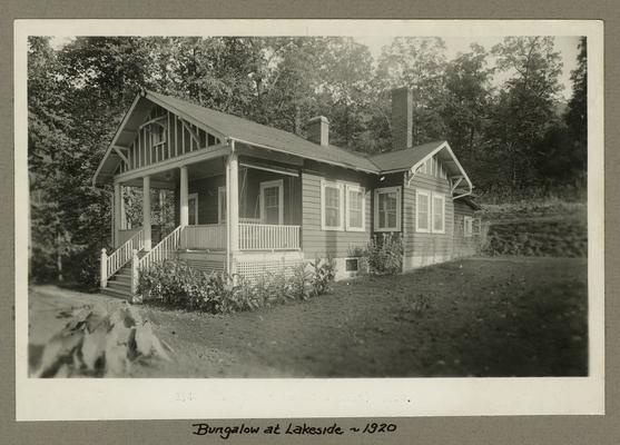 Title handwritten on photograph mounting: Bungalow at Lakeside