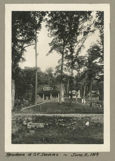 Title handwritten on photograph mounting: Residence of O.F. Jenkins