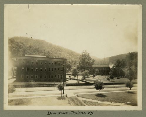 Title handwritten on photograph mounting: Downtown Jenkins, Kentucky