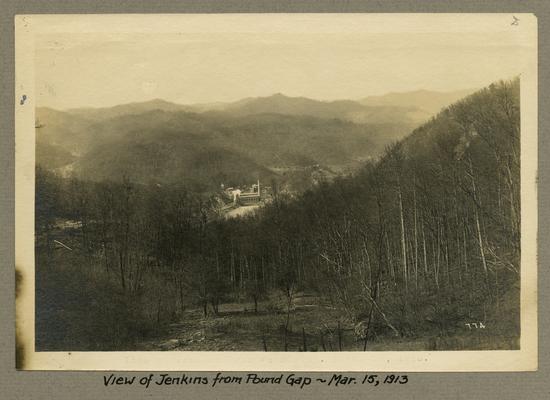 Title handwritten on photograph mounting: View of Jenkins from Pound Gap