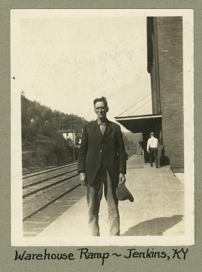 Title handwritten on photograph mounting: Warehouse Ramp--Jenkins, Kentucky