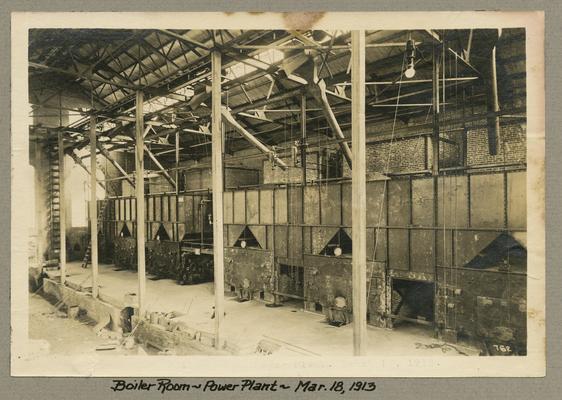 Title handwritten on photograph mounting: Boiler Room--Power Plant