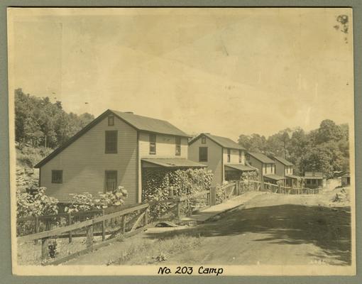 Title handwritten on photograph mounting: No. 203 Camp