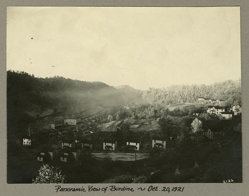 Title handwritten on photograph mounting: Panoramic View of Burdine