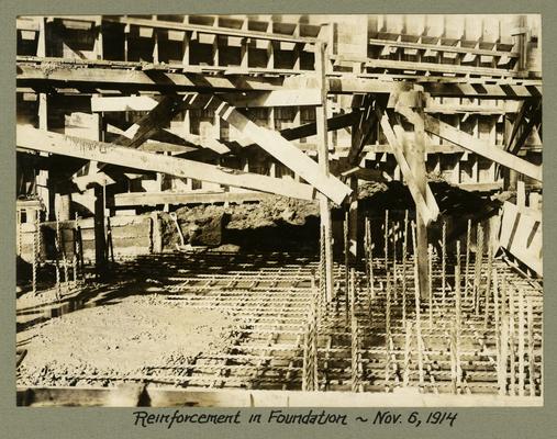Title handwritten on photograph mounting: Reinforcement in Foundation