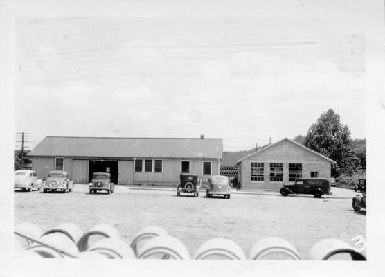 New Ashland WPA office building on right, old warehouse on left