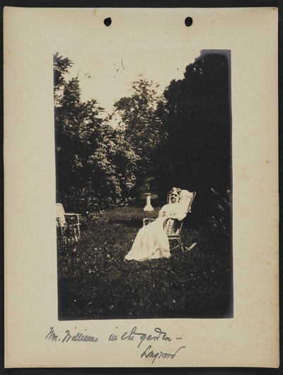 Mrs. Williams in the garden- Longwood