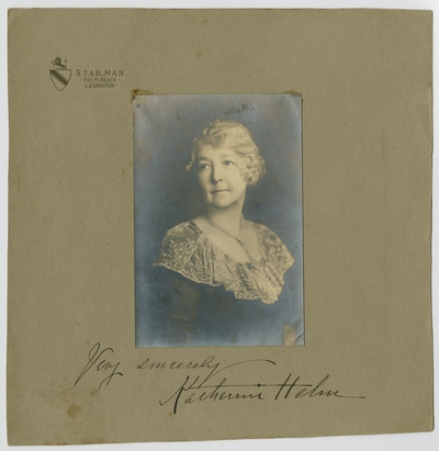 Katherine Helm,                                  Very Sincerely Katherine Helm (verso)