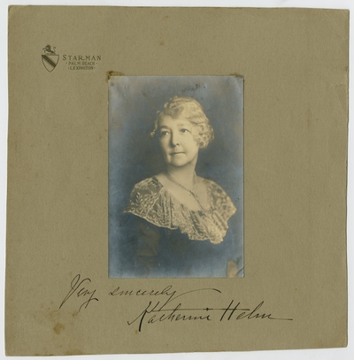 Katherine Helm,                                  Very Sincerely Katherine Helm (verso)