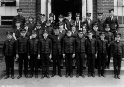 4-H entrants in musical competition, Oddfellows Home Band with band leader, Lexington, Kentucky