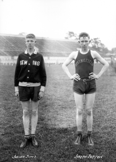 4-H Students from Kentucky rural school s during Rural School Week, left to right:  Julian Sims (Deming High School) and Joseph Sutton (Springfield), Stoll Field