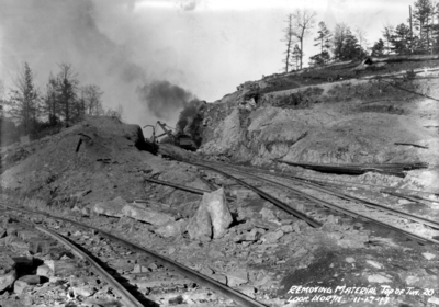 Removing material, top of tunnel 20, looking north