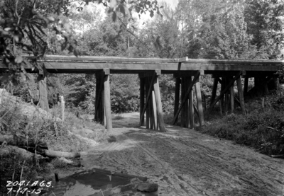 Dirt road underpass, train trestle