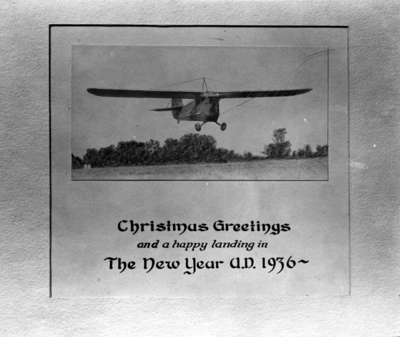 Christmas card with Nollau airplane photograph: 