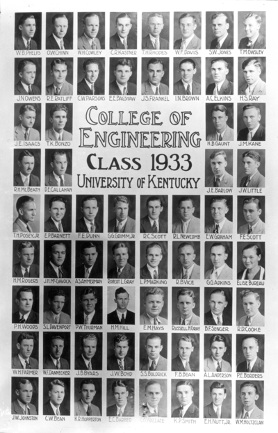 College of engineering class of 1933