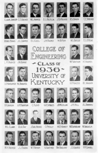 College of engineering class of 1936