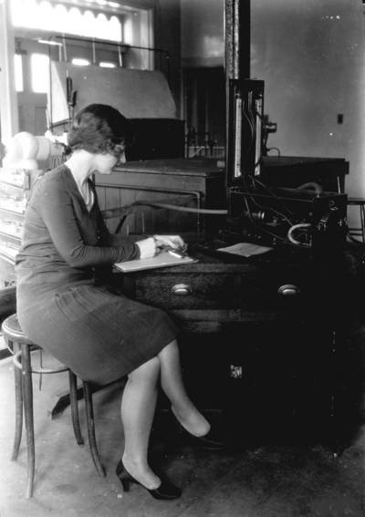 Woman student in laboratory