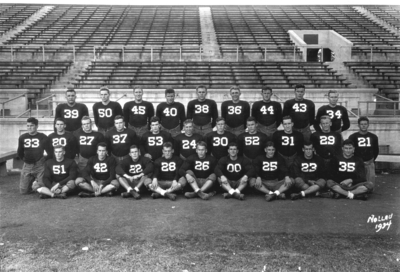 Kentucky football team with numbered jerseys, McLean Stadium