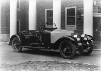 1921 Rolls Royce car owned by Charles H. Anderson, Professor of Engineering Design, 1919 - 1938 in front of Kinkead Hall