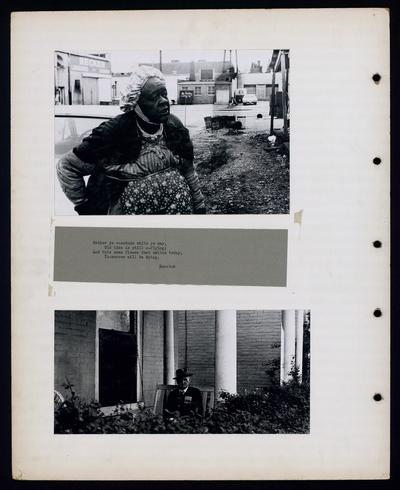 African-American woman, Man sitting on porch
                            Gather ye rosebuds while ye may... Herrick