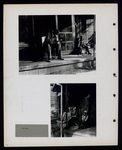 The Front Both photos are of Mr. Floyd Booker and his son or brother sitting on a porch located on Kenton Street