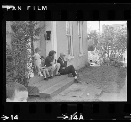 Family on porch