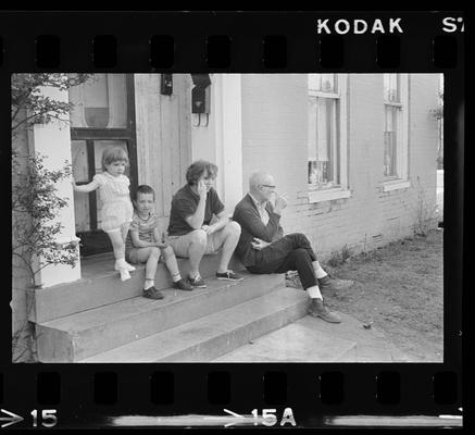 Family on porch