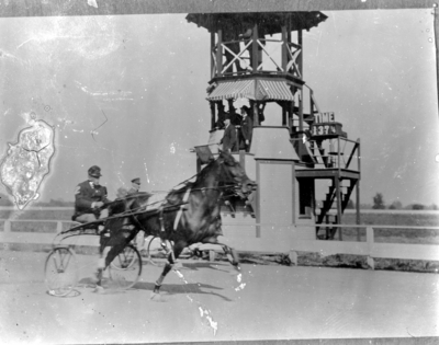 a copy of a print, horse racing