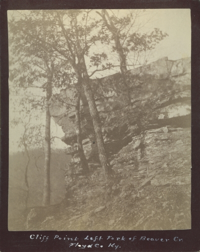 Side view of Cliff Point on the left fork of Beaver Creek in Floyd County, Kentucky