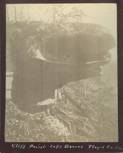 Opposing side view of Cliff Point on the left fork of Beaver Creek in Floyd County, Kentucky