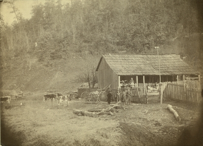 Unidentified people on the land of Bert Hutchinson in Elliot County, Kentucky