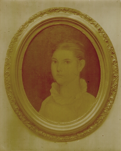 Oval framed portrait of young lady; variant of #178