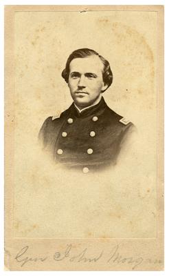 Brigadier General John Hunt Morgan C.S.A.; Morgan in uniform as a lieutenant in the Mexican-American War (1846-1848) (Civil War era reproduction of unknown earlier image)