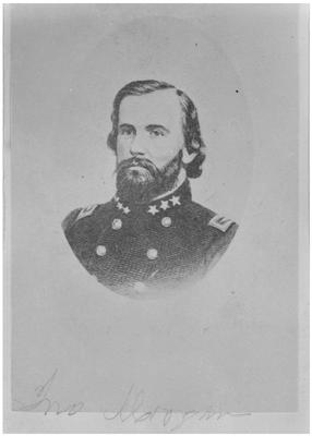 Brigadier General John Hunt Morgan C.S.A.; Morgan in uniform as a brigadier general, reproduction negative
