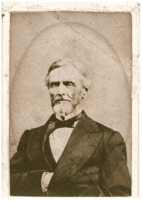 Jefferson Davis (1808-1889); President of Confederate States of America; handwritten on back in pen                              With best wishes / and kindest rem- / embrance / To Mrs. Morgan / Jefferson Davis reproduction of a portrait