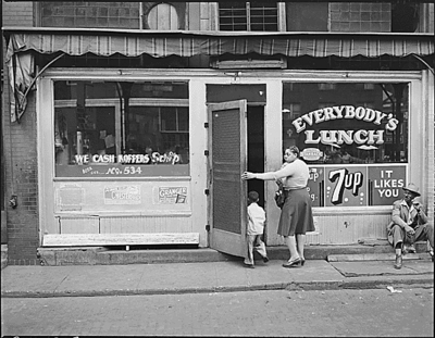 Welch is the shopping and entertainment center for the nearby mining camps.  Welch, McDowell County. W. Va.8/24/46