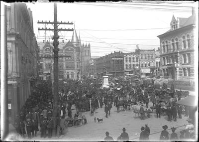 Court Day; scene of crowd on Cheapside;                          Court Day Scene handwritten on envelope