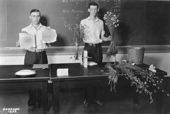 Two young men giving a presentation, 1932