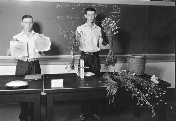 Two young men giving a presentation, 1932