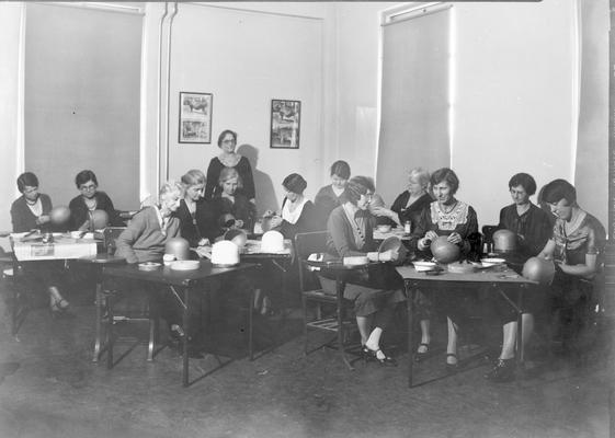 Women making hats, circa 1930