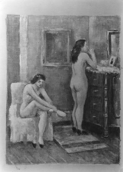 Nude women dressing