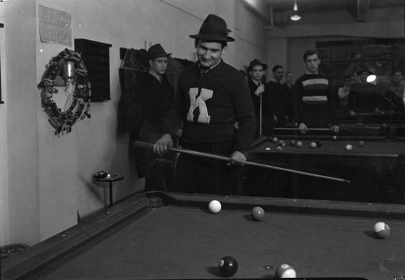 Students playing pool