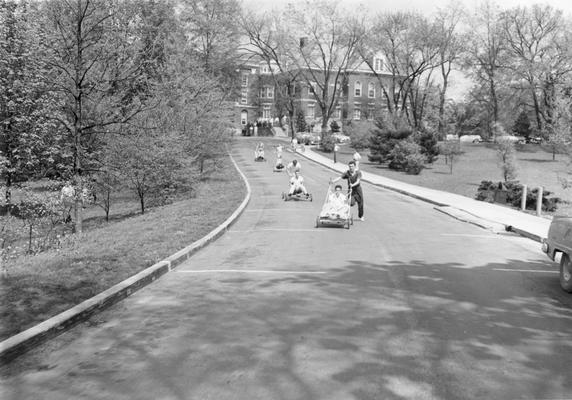 Push cart race held during Little Kentucky Derby with games and a queen selection