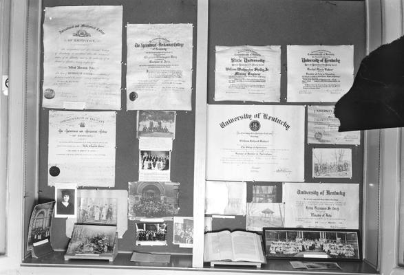 Founders Day photograph and diploma display, 1967