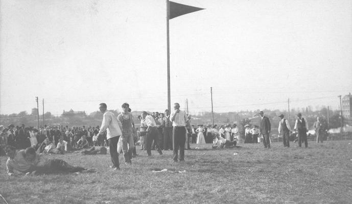 Flag Rush, competition between freshmen and sophomore classes during Commencement festivities, 1909