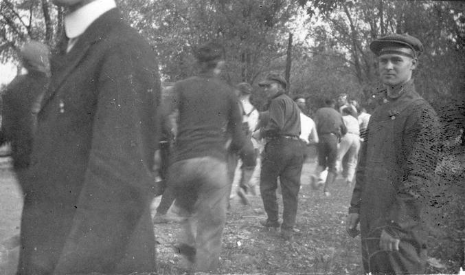 Student Tug-of-War at Clifton Pond, competition between freshman and sophomore classes, activity began in 1913 during Commencement festivities